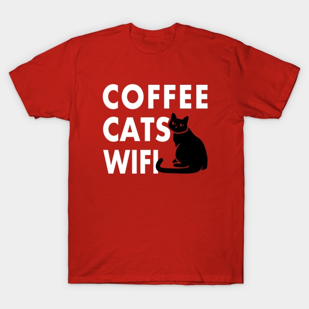 Coffee Cats Wifi Love T-Shirt by Electrovista